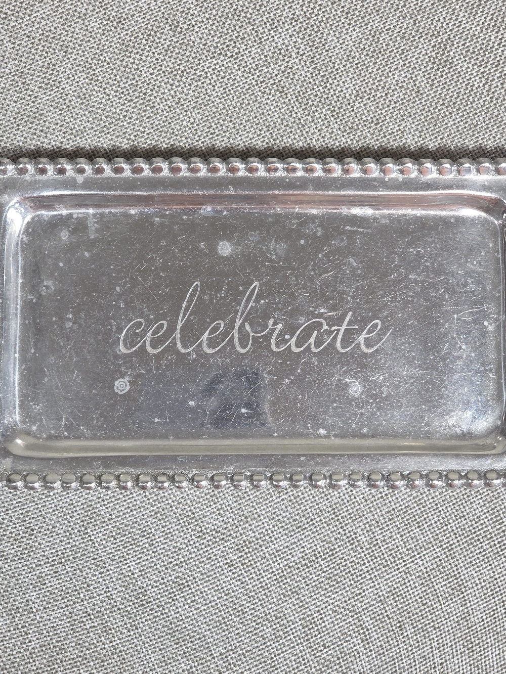 Mariposa Celebrate Silver Tray Recycled Aluminum Gift Dish